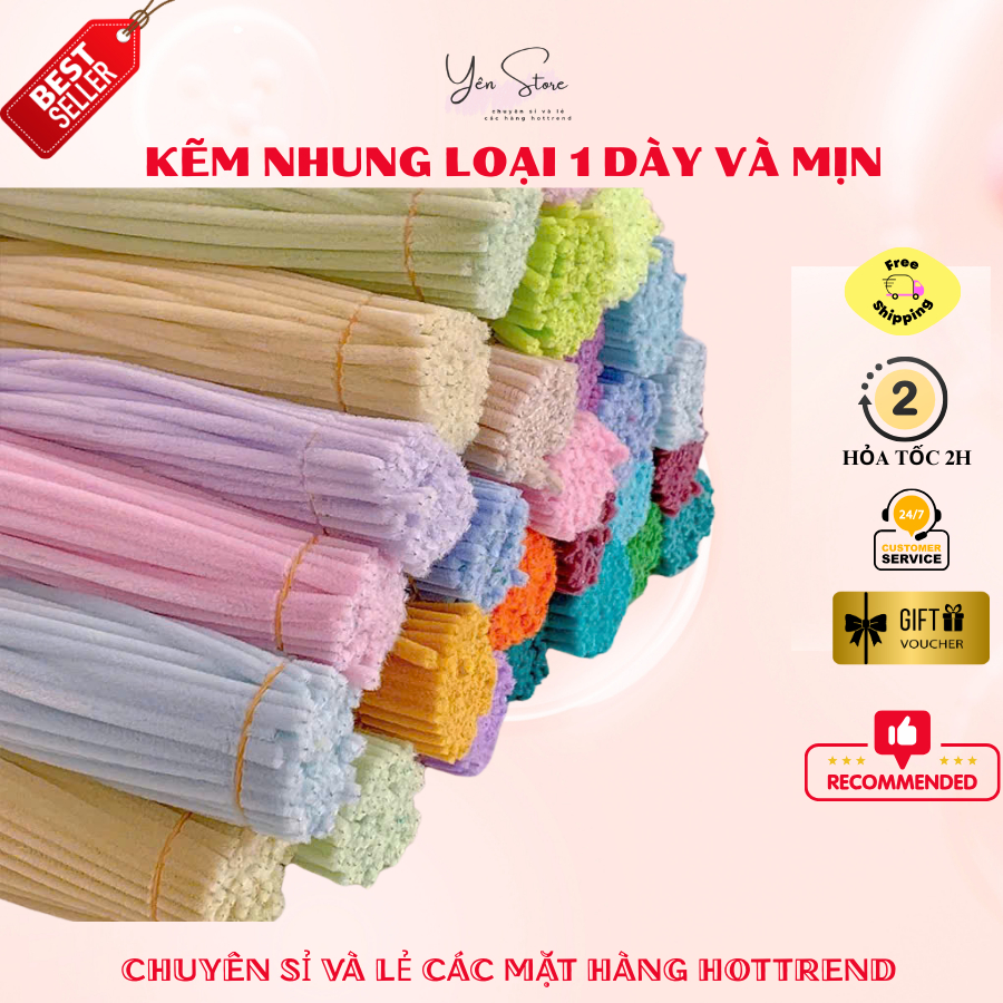SỢI DÂY KẼM NHUNG LOẠI 1 DÀY MỊN ĐỦ MÀU LÀM HOA HANDMADE, LÀM ĐỒ TRANG TRÍ SÁNG TẠO  DIY YEN STORE